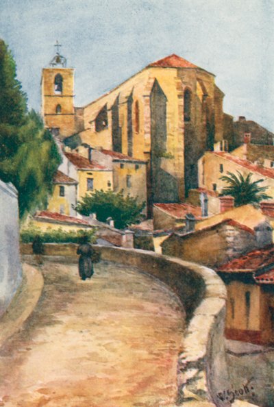 Stary kościół, Hyeres (kolorowa litografia) autorstwa William Scott