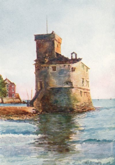 Stara wieża, Rapallo (kolorowa litografia) autorstwa William Scott