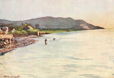 Na brzegu, Diano Marina, Cervo w oddali (kolorowa litografia) autorstwa William Scott