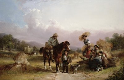 Kombajny witające dwóch podróżników autorstwa William Shayer