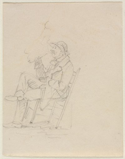 Mężczyzna palący fajkę autorstwa William Sidney Mount