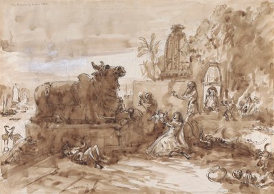 Głód w Indiach autorstwa William Simpson