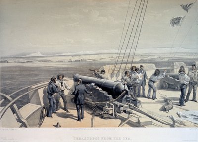 Widok Sewastopola od strony morza, 1855 autorstwa William Crimea Simpson
