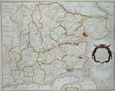 Nowa mapa hrabstwa Essex, opublikowana przez Henry Overton autorstwa William Smith