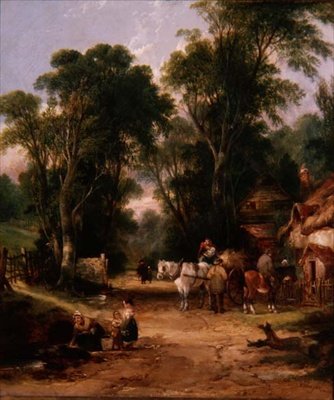 Scena wiejska z postaciami autorstwa William Snr. (circle of) Shayer