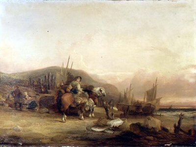 Inspekcja połowu (olej na płótnie) autorstwa William Snr. Shayer