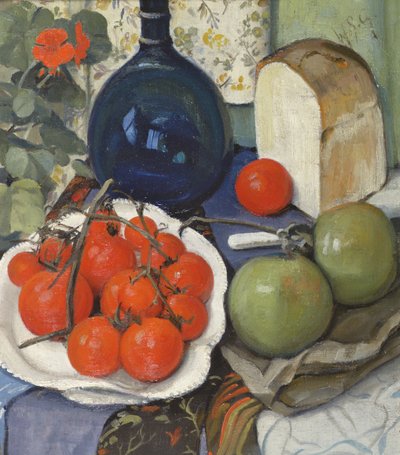 Martwa natura z pomidorami i jabłkami (olej na płótnie) autorstwa William Somerville Shanks