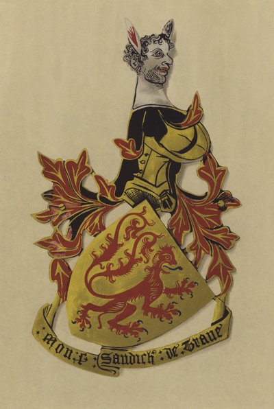 Sir Bermond Arnaud de Preissac, sudan de la Trau, 1380-post 1384 (chromolitho) autorstwa William St John Hope