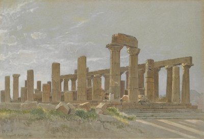 Girgenti Świątynia Juno Lacinia w Agrigentum, 1881. autorstwa William Stanley Haseltine
