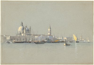 Widok na kanał Giudecca w kierunku Salute i Campanile San Marco autorstwa William Stanley Haseltine