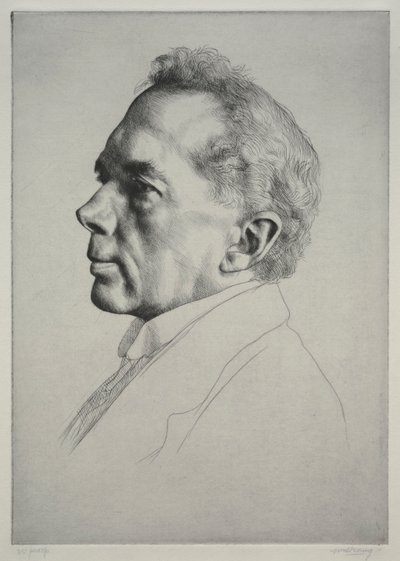 Campbell Dodgson, Profil na lewo, 1919. autorstwa William Strang