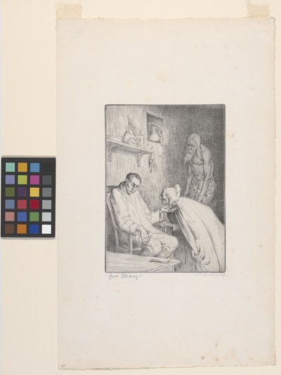 Mężczyzna i czarownica (akwaforta) autorstwa William Strang