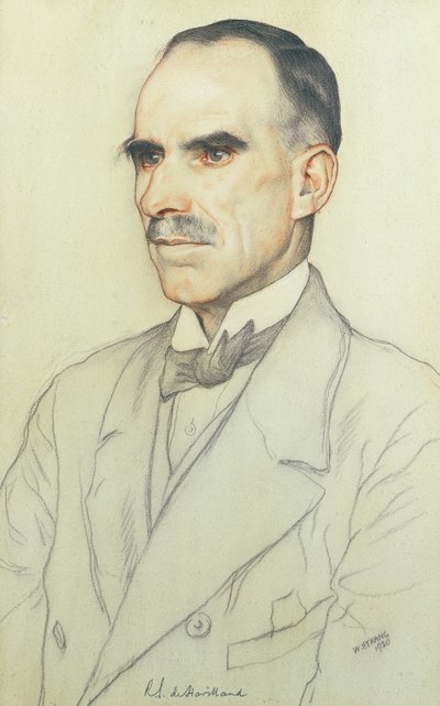 Portret Williama de Havilland, 1920 (ołówek i kredka na papierze) autorstwa William Strang
