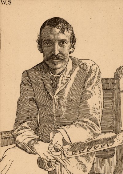 „Robert Louis Balfour Stevenson (1850-1894) szkocki autor autorstwa William Strang