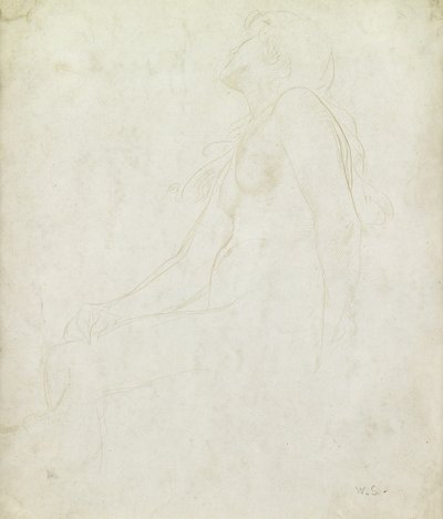 Studium aktu (goldpoint na papierze) autorstwa William Strang