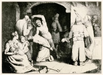 Biczowanie wiernych z „Postępu pielgrzymów z tego świata, do tego, który ma nadejść” John Bunyan (1628-1688) ilustracja Williama Stranga (1859-1921) Wierny jest torturowany po swoim rozprawie autorstwa William Strang