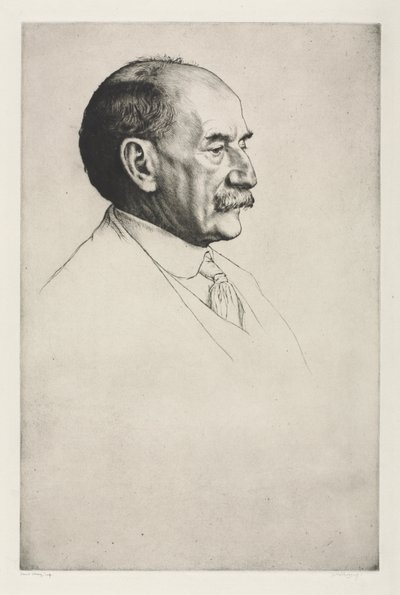 Thomas Hardy, twarzą w prawo autorstwa William Strang