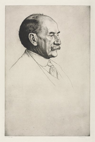 Thomas Hardy, twarzą w prawo, 1910. autorstwa William Strang