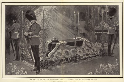 Śmierć królowej Wiktorii, leżącej w stanie w Osborne House autorstwa William T. Maud