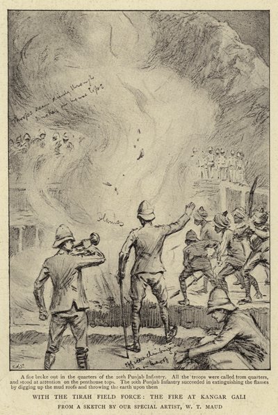 Z siłami polowymi Tirah, pożar w Kangar Gali autorstwa William T. Maud