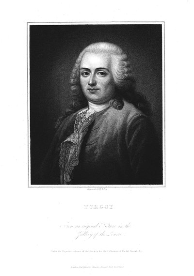 Anne Robert Jacques Turgot, francuski polityk i ekonomista, początek XIX wieku autorstwa William Thomas Fry