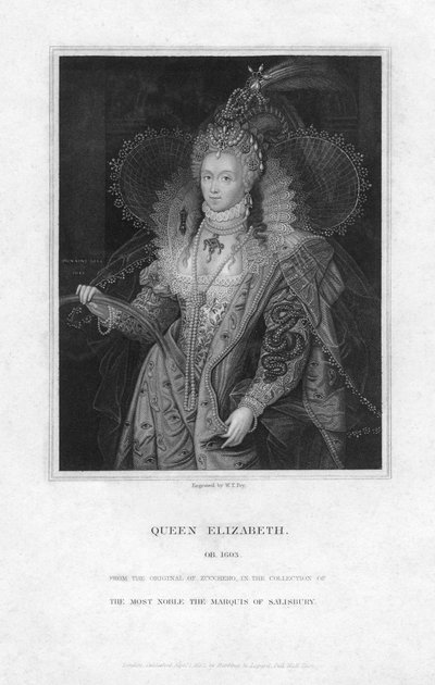 Elżbieta I, królowa Anglii, 1832. autorstwa William Thomas Fry