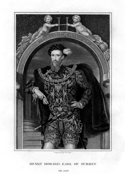 Henry Howard, hrabia Surrey, angielski arystokrata i poeta, 1829. autorstwa William Thomas Fry