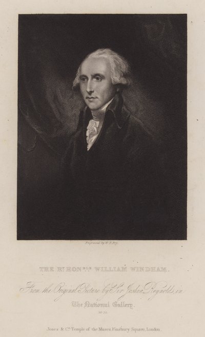 William Windham, angielski polityk wigów (grafika) autorstwa William Thomas Fry
