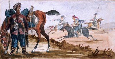 ?Bashi Bazouk z Circassia i inni ćwiczący w tle? autorstwa William Thomas Markham