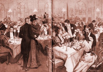 Członkowie wyższych sfer w hotelu Waldorf autorstwa William Thomas Smedley