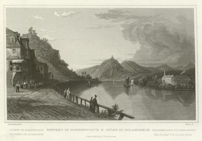 Klasztor Nonnenworth i ruiny Rolandseck autorstwa William Tombleson