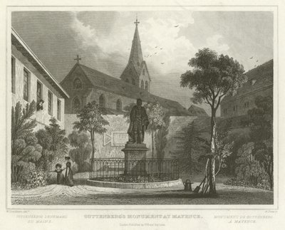 Pomnik Guttenberga w Mayence autorstwa William Tombleson