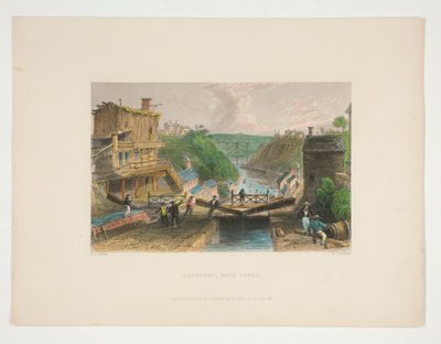 Lockport, Erie Canal, ilustracja dla Nathaniela Parkera Willisa autorstwa William Tombleson