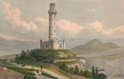 Pomnik Nelsona, Calton Hill, Edynburg, c1830. autorstwa William Tombleson