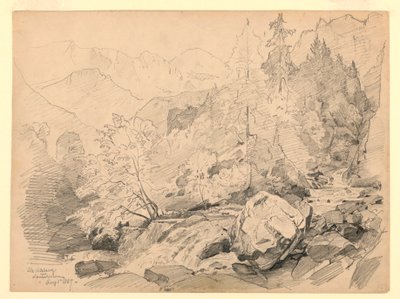 Krajobraz, Stechelberg, Lauterbrunnen, Szwajcaria autorstwa William Trost Richards