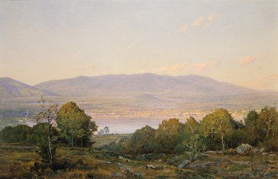 Zachód słońca w Centre Harbor w New Hampshire autorstwa William Trost Richards