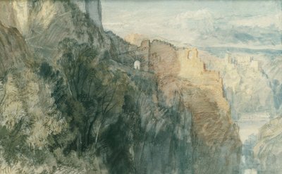 Zamek Katz z widokiem na zamek Rheinfels autorstwa Joseph Mallord William Turner