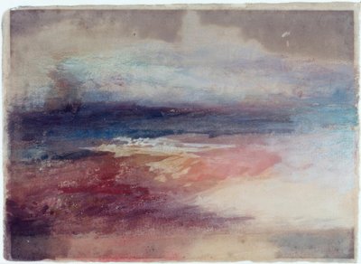 Widok na wybrzeże o zachodzie słońca autorstwa Joseph Mallord William Turner