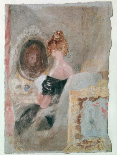 Wnętrze w Petworth House: kobieta przed lustrem autorstwa Joseph Mallord William Turner