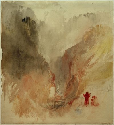 Patrząc w górę wąwozu w Pre-Saint Didier autorstwa Joseph Mallord William Turner