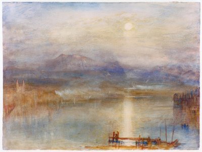 Światło księżyca nad Jeziorem Czterech Kantonów na tle autorstwa Joseph Mallord William Turner