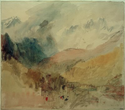 Mont-Blanc i le Chetif spoglądają na Pre-Saint Didier w Val dAosta autorstwa Joseph Mallord William Turner