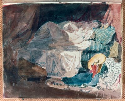 Naga dziewczyna i towarzyszka na łóżku autorstwa Joseph Mallord William Turner