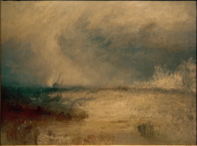 Fale rozbijają się o brzeg autorstwa Joseph Mallord William Turner
