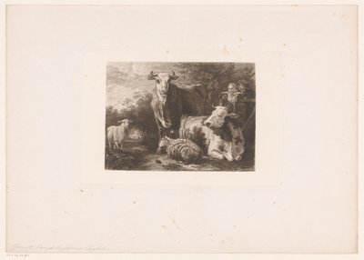 Pasterz i pasterka z żywym inwentarzem autorstwa William Unger