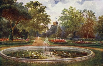 Warwick Castle: Terrace Walk (kolor lito) autorstwa William W. Quatremain