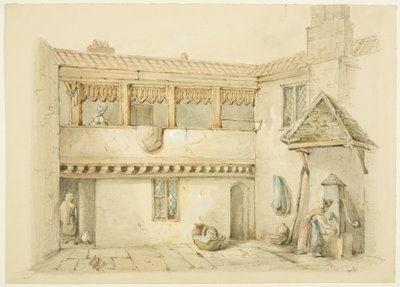 Jałmużna Barnstaple, Stary Rynek (ołówek i akwarela na papierze) autorstwa William W. Wheatley