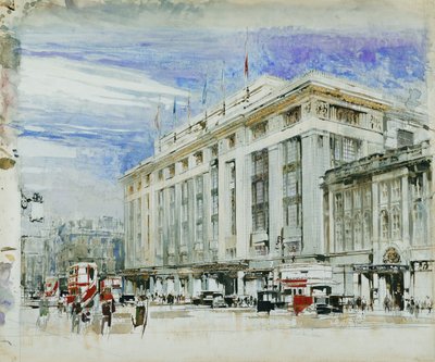 Perspektywiczny projekt dla Derry i Toms, Kensington High Street (fl autorstwa William Walcot