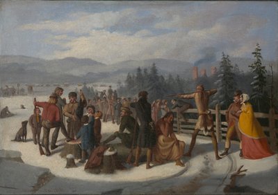 Sceny z pionierów autorstwa Coopera, Deerslayer na meczu strzeleckim autorstwa William Walcutt