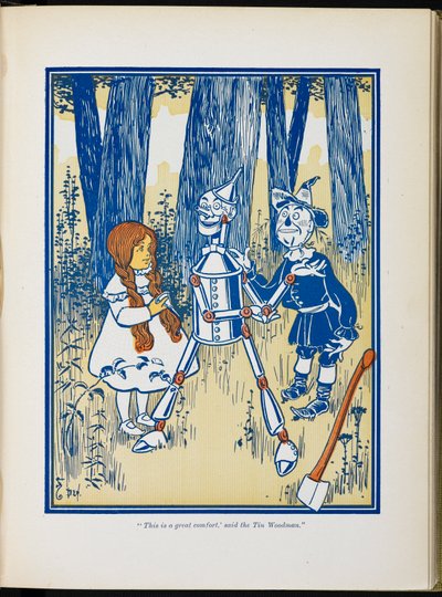 Dorota, blaszany drwal i strach na wróble. autorstwa William Wallace Denslow